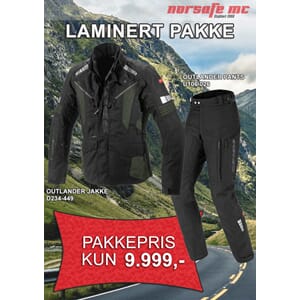 Pakke 1: Spidi Outlander Laminert MC Jakke og bukse