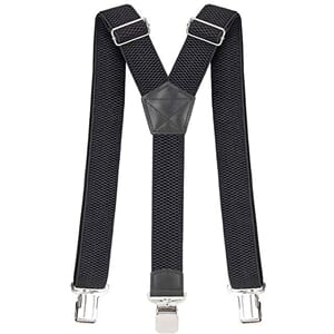 SPIDI SUSPENDERS  BLACK, BUKSESELER MED KRAFTIGE KLYPER